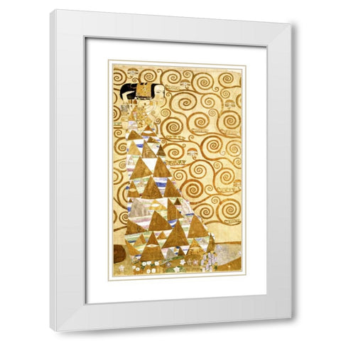 Expectation White Modern Wood Framed Art Print with Double Matting by Klimt, Gustav