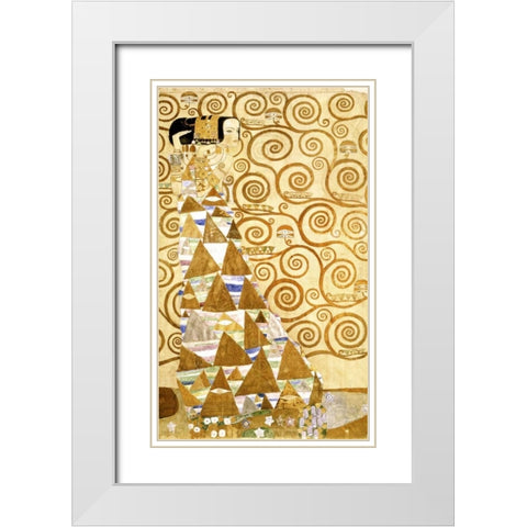 Expectation White Modern Wood Framed Art Print with Double Matting by Klimt, Gustav