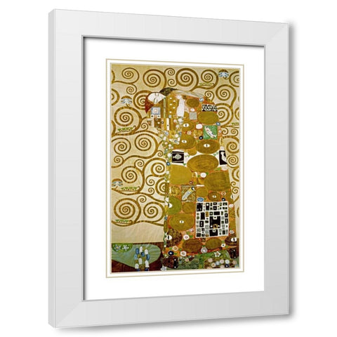Fulfillment White Modern Wood Framed Art Print with Double Matting by Klimt, Gustav