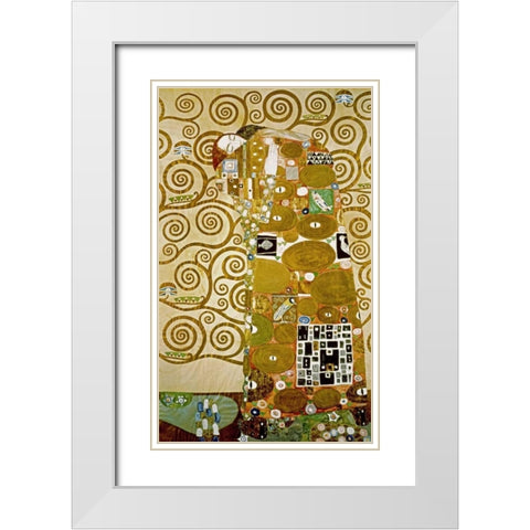 Fulfillment White Modern Wood Framed Art Print with Double Matting by Klimt, Gustav