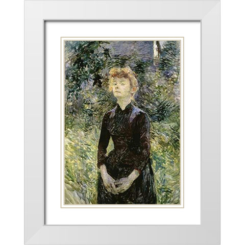 A Batignolles White Modern Wood Framed Art Print with Double Matting by Toulouse-Lautrec, Henri