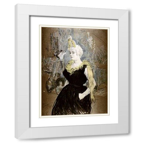 Cha-U-Kao White Modern Wood Framed Art Print with Double Matting by Toulouse-Lautrec, Henri