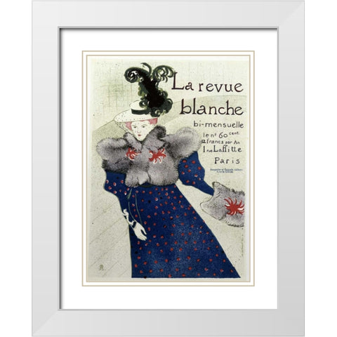 La Revue Blanche White Modern Wood Framed Art Print with Double Matting by Toulouse-Lautrec, Henri