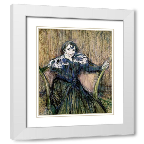 Madame Berthe Bady White Modern Wood Framed Art Print with Double Matting by Toulouse-Lautrec, Henri