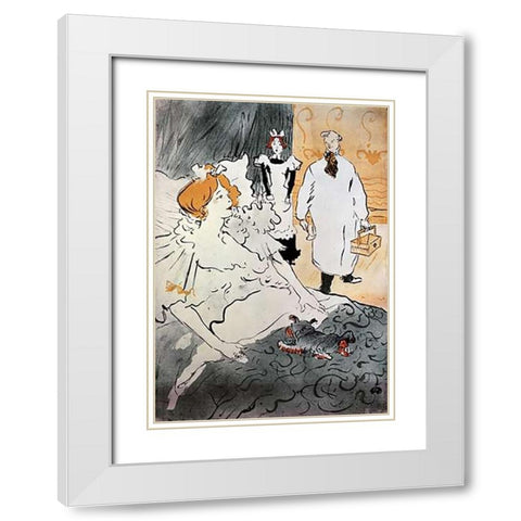 Qui, LArtisan Moderne White Modern Wood Framed Art Print with Double Matting by Toulouse-Lautrec, Henri