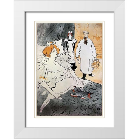 Qui, LArtisan Moderne White Modern Wood Framed Art Print with Double Matting by Toulouse-Lautrec, Henri