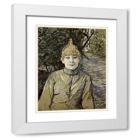 The Prostitute White Modern Wood Framed Art Print with Double Matting by Toulouse-Lautrec, Henri