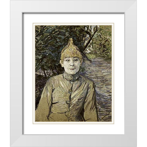 The Prostitute White Modern Wood Framed Art Print with Double Matting by Toulouse-Lautrec, Henri