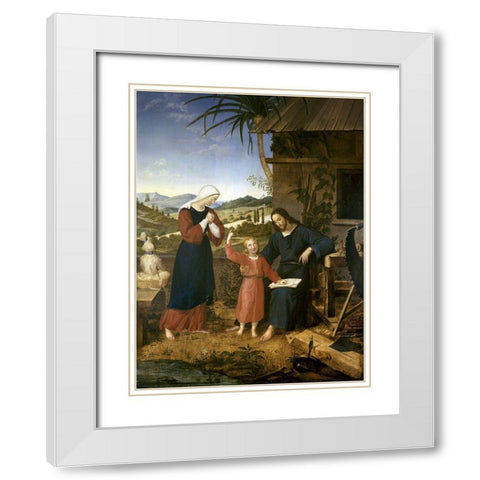 Christ In The Carpenter Shop White Modern Wood Framed Art Print with Double Matting by Leonardshof, John von