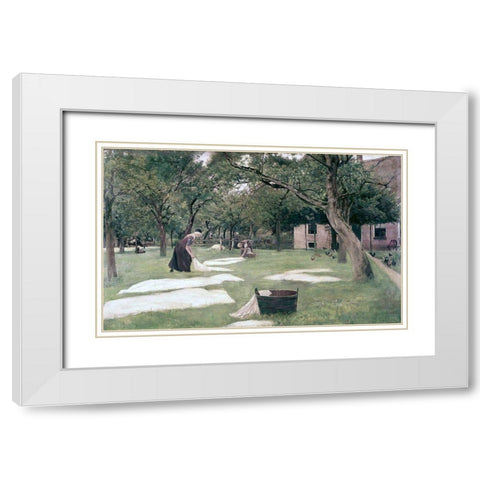 Bleaching Ground White Modern Wood Framed Art Print with Double Matting by Liebermann, Max