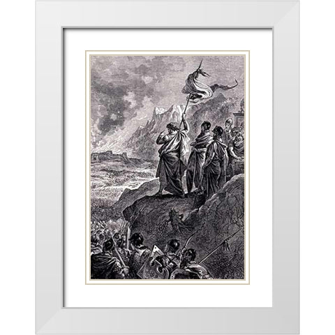 Joshuas Spear White Modern Wood Framed Art Print with Double Matting by Lix, Frederic Theodore