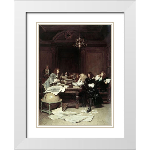 A Ship For Van Tromp White Modern Wood Framed Art Print with Double Matting by Lucas, John Seymour
