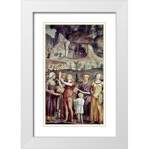 Jews Praising God White Modern Wood Framed Art Print with Double Matting by Luini, Bernardino