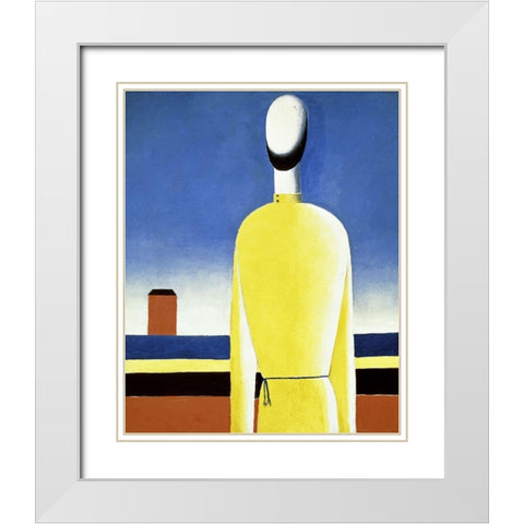 Complicated Anticipation White Modern Wood Framed Art Print with Double Matting by Malevich, Kazimir