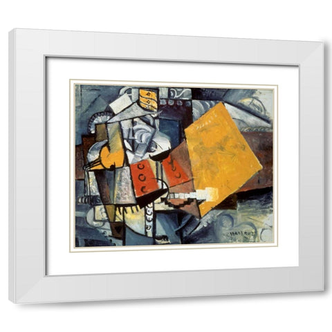 Guardsman White Modern Wood Framed Art Print with Double Matting by Malevich, Kazimir