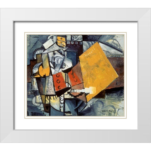 Guardsman White Modern Wood Framed Art Print with Double Matting by Malevich, Kazimir