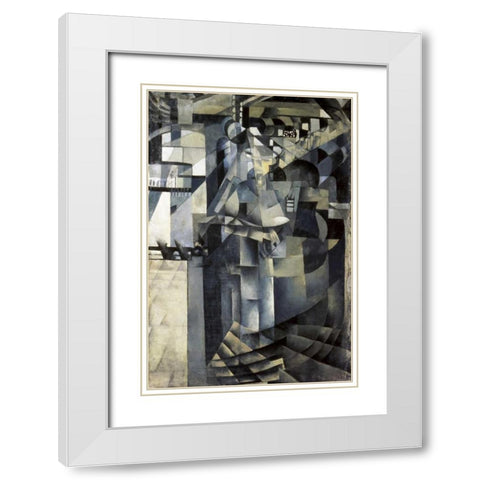 Life In a Big Hotel White Modern Wood Framed Art Print with Double Matting by Malevich, Kazimir