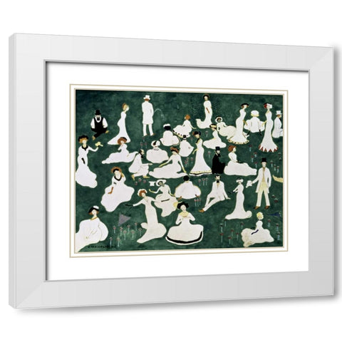 Recovery of a Society White Modern Wood Framed Art Print with Double Matting by Malevich, Kazimir