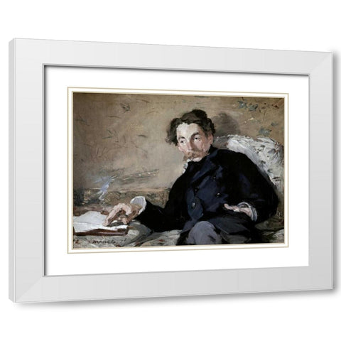 Stephane Mallarme White Modern Wood Framed Art Print with Double Matting by Manet, Edouard