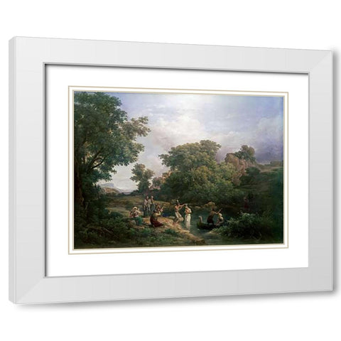 Baptism of Museumist White Modern Wood Framed Art Print with Double Matting by Marko, Carlos