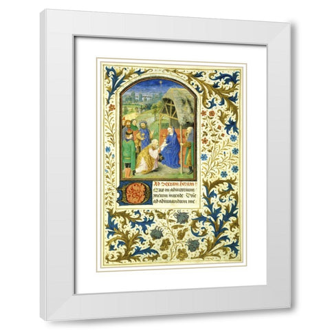 The Adoration of the Magi: Book of Hours (Detail) White Modern Wood Framed Art Print with Double Matting by Marmion, Simon