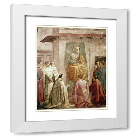 St. Peter In The Teachers Chair White Modern Wood Framed Art Print with Double Matting by Masaccio,