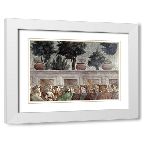 St. Peter Resurrects The Child of Theophilus White Modern Wood Framed Art Print with Double Matting by Masaccio,