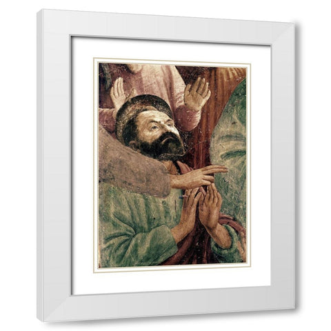 St. Peter Resurrects The Child of Theophilus White Modern Wood Framed Art Print with Double Matting by Masaccio,