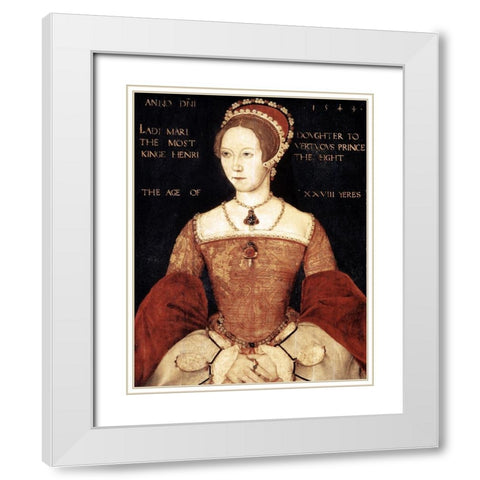 Queen Mary I White Modern Wood Framed Art Print with Double Matting by Master John,