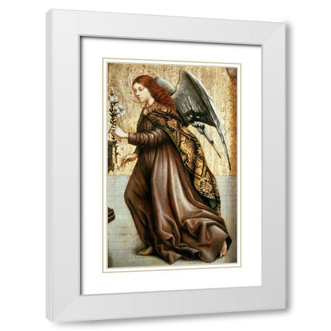 Guardian Angel White Modern Wood Framed Art Print with Double Matting by Master of Avignon,