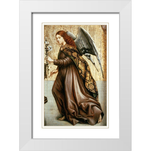 Guardian Angel White Modern Wood Framed Art Print with Double Matting by Master of Avignon,