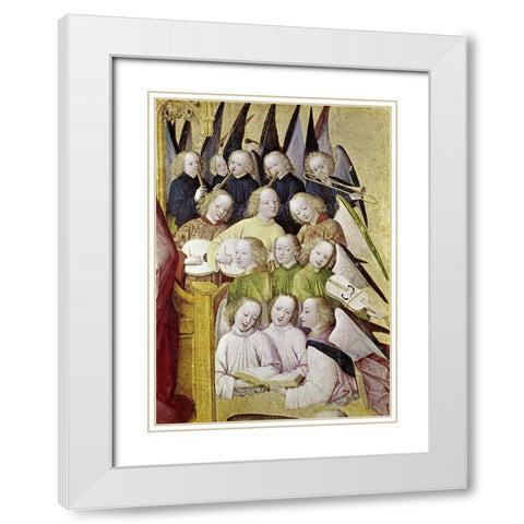 Choir of Angels - Detail-Life of The Virgin White Modern Wood Framed Art Print with Double Matting by Master of Life of the Virgin,