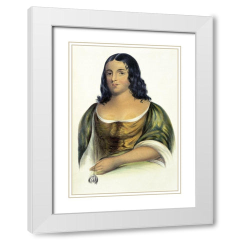 Pocahontas White Modern Wood Framed Art Print with Double Matting by McKenney, Thomas Lorraine
