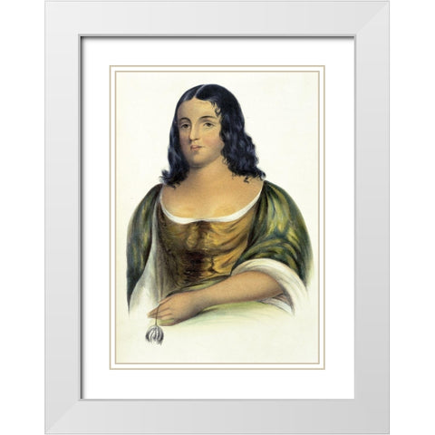 Pocahontas White Modern Wood Framed Art Print with Double Matting by McKenney, Thomas Lorraine