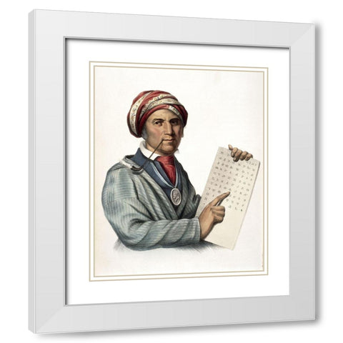 Sequoyah White Modern Wood Framed Art Print with Double Matting by McKenney, Thomas Lorraine