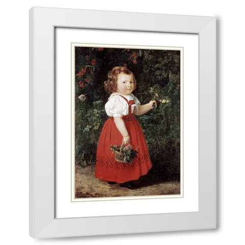 Emma, Daughter of The Artist White Modern Wood Framed Art Print with Double Matting by Meister, Simon