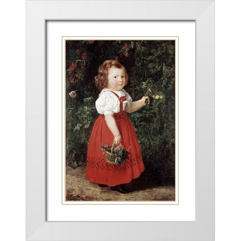Emma, Daughter of The Artist White Modern Wood Framed Art Print with Double Matting by Meister, Simon
