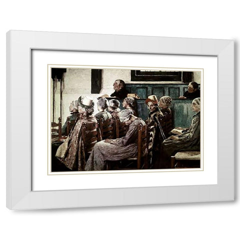 Sermon White Modern Wood Framed Art Print with Double Matting by Melchers, Gari