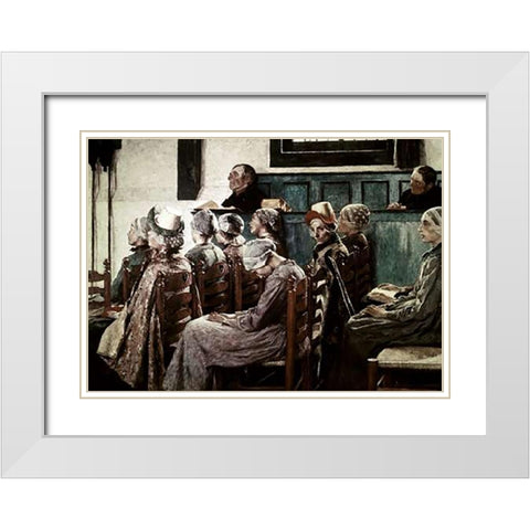 Sermon White Modern Wood Framed Art Print with Double Matting by Melchers, Gari