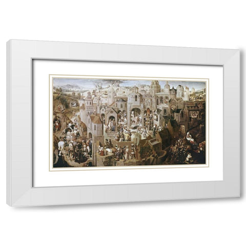 Passion of Christ White Modern Wood Framed Art Print with Double Matting by Memling, Hans
