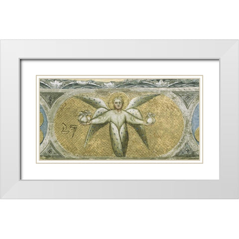 Angel With Seven Cruets For The Scourges White Modern Wood Framed Art Print with Double Matting by De Menabuoi, Giusto