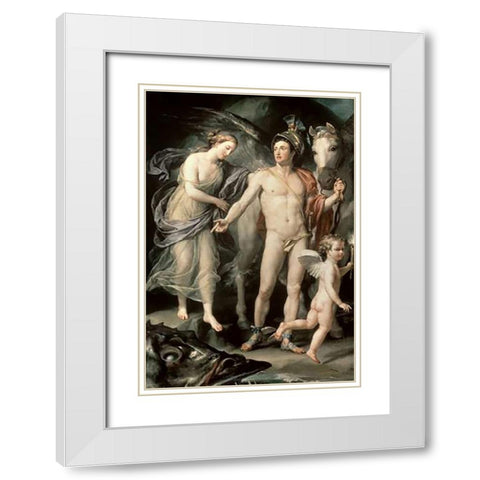 Perseus and Andromeda White Modern Wood Framed Art Print with Double Matting by Mengs, Anton Raffael