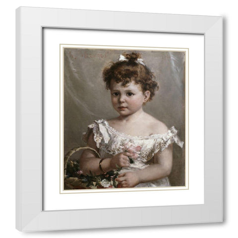 Helene Loeb Lyon As a Young Girl White Modern Wood Framed Art Print with Double Matting by Merwart, Paul
