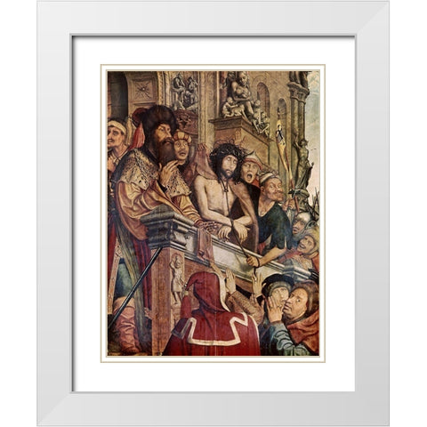 Christ Presented To The People White Modern Wood Framed Art Print with Double Matting by Metsys, Quinten