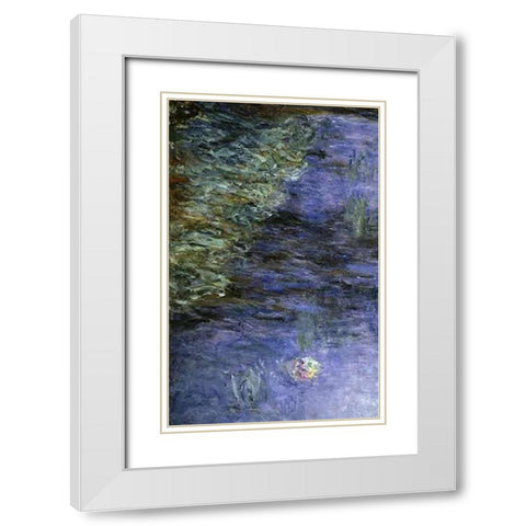 Water Lilies (Detail) White Modern Wood Framed Art Print with Double Matting by Monet, Claude