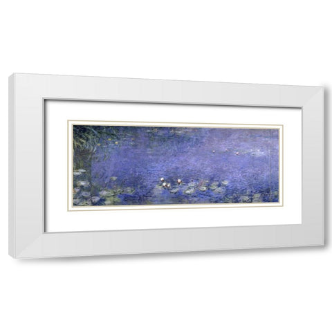 Water Lilies - Nymphaeas VI White Modern Wood Framed Art Print with Double Matting by Monet, Claude