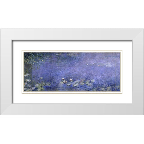 Water Lilies - Nymphaeas VI White Modern Wood Framed Art Print with Double Matting by Monet, Claude