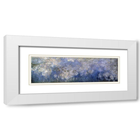 Water Lilies: The Clouds, c. 1914-26 - center panel White Modern Wood Framed Art Print with Double Matting by Monet, Claude