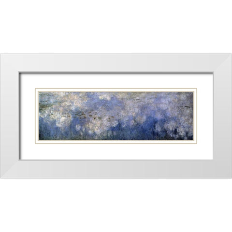 Water Lilies: The Clouds, c. 1914-26 - center panel White Modern Wood Framed Art Print with Double Matting by Monet, Claude