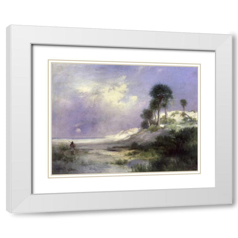 Florida White Modern Wood Framed Art Print with Double Matting by Moran, Thomas